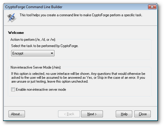 CryptoForge Command Line Builder